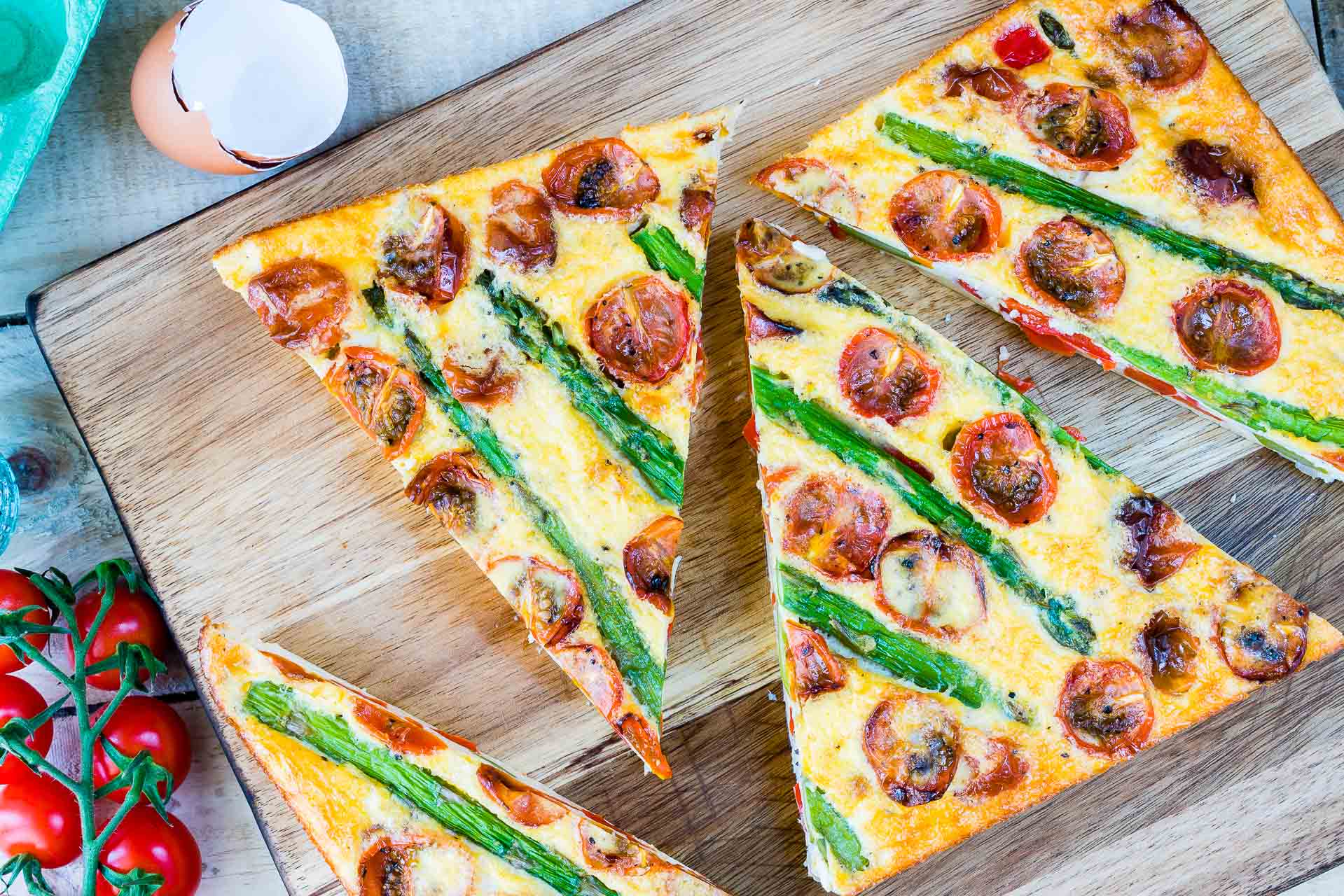 Eat Clean Asparagus + Tomato Frittata